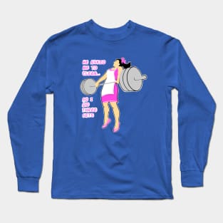 barbell girl, girls who lift weights, strong girls, gym girl Long Sleeve T-Shirt